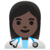 👩🏿‍⚕️ woman health worker: dark skin tone display on Google